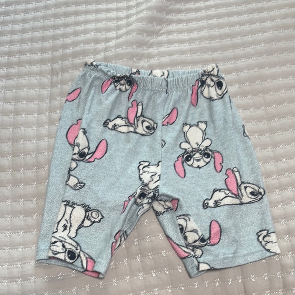 Love Stitch Kids Shorts - Gray with Pink and White Print